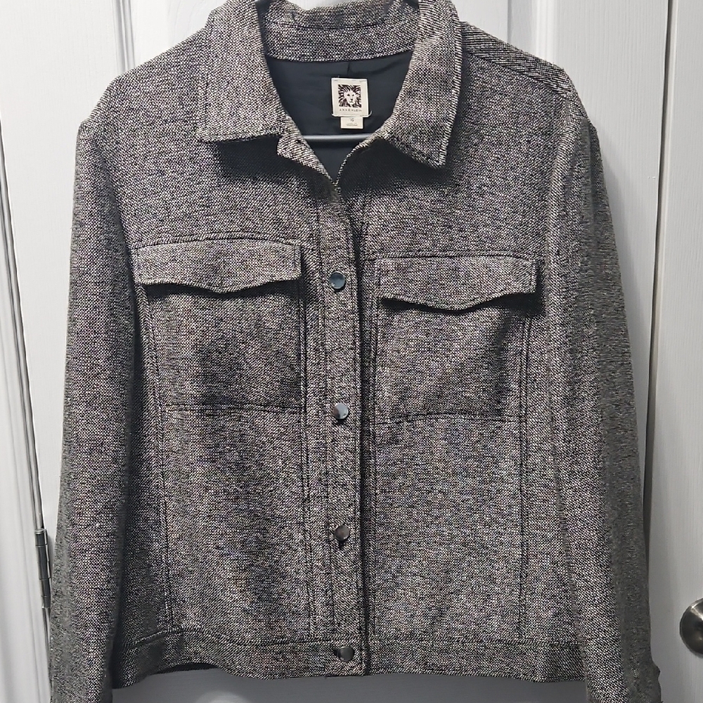 Anne Klein Jacket Full Lined Size 16 Color Black And Cream